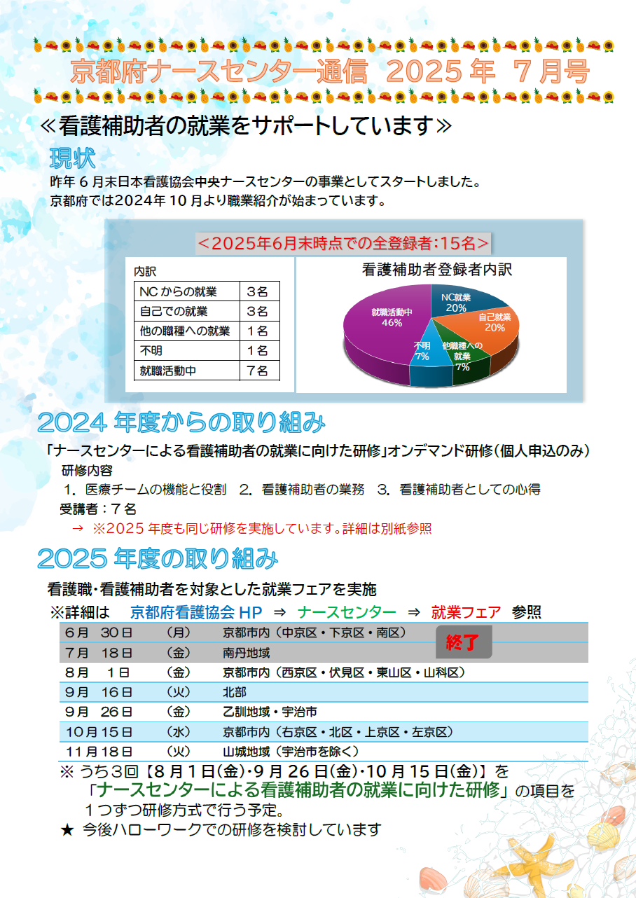 京都府ナースセンター通信7月号